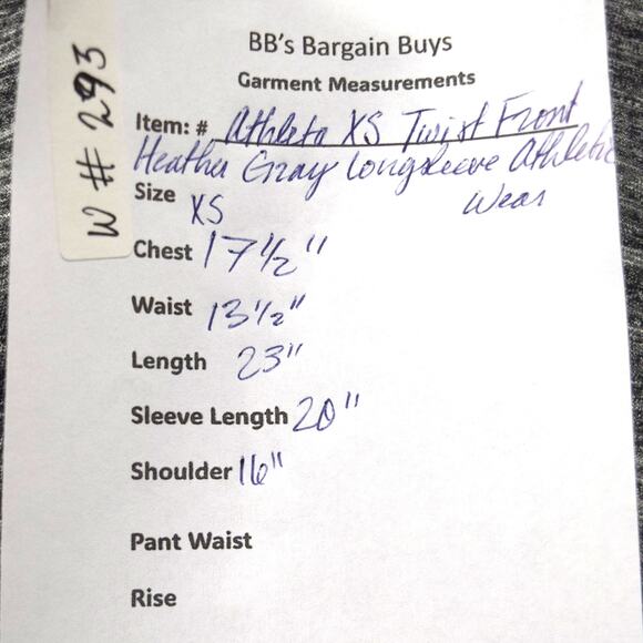 Athleta Sz XS Women's Heather Gray Long Sleeve Activewear Top Twist at Front Hem - Picture 8 of 8